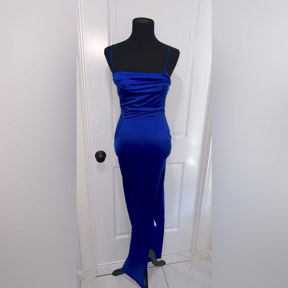 Blue Satin Dress